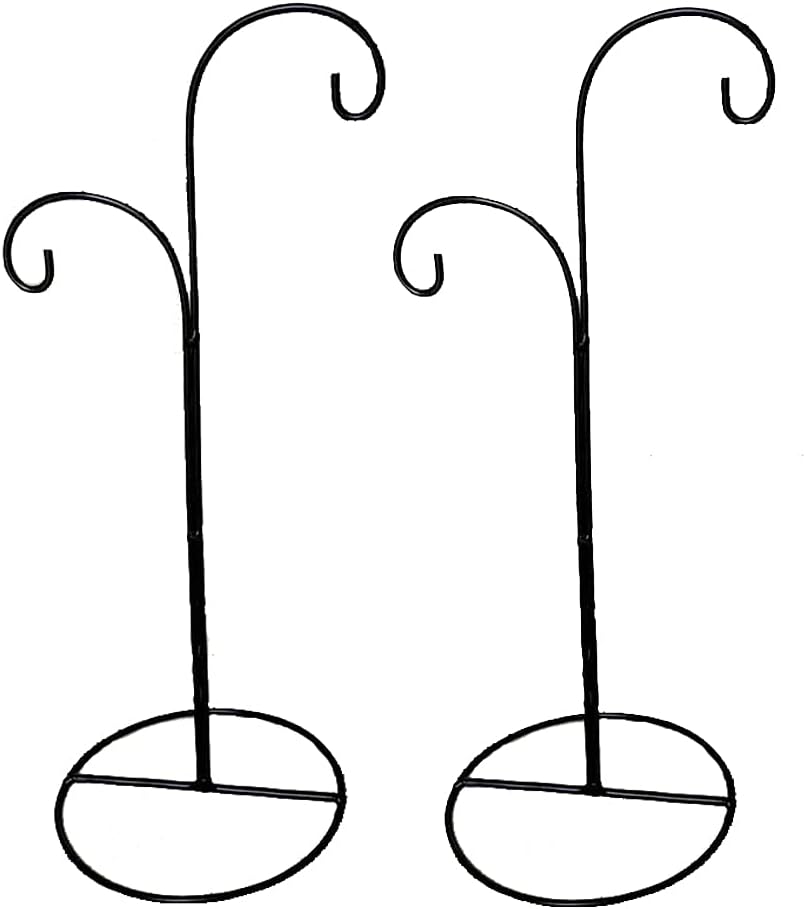 SGrace Ornament Display Stand Holder Home Wedding Decoration Rack for Hanging Glass Globe Pot Stand Iron Pothook Stand Terrarium Witch Ball (2, 13.8"x5.5")
