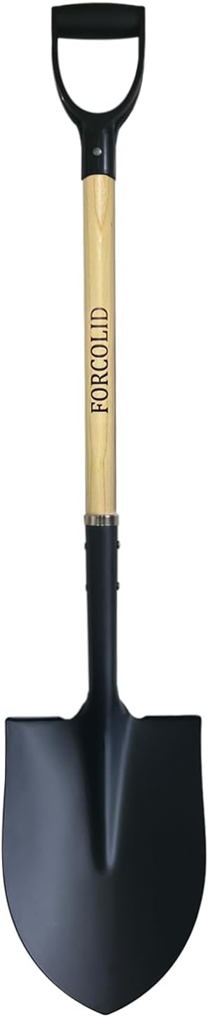 Shovels for Digging, Digging Shovel,Round Shovel,Garden Spade Shovel with D-Handle,Wood+Metal(41 inch 1Pack)