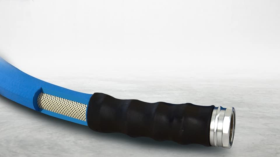 BluSeal Hot/Cold Water Rubber Garden Hose, 100% Rubber, Ultra-Light, Super Strong, 500 PSI, 50F to 190F Degrees, High Strength Polyester Braided (3/4" x 15')