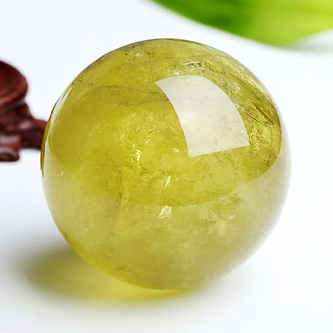 4-5cm/1.57-1.96inch Topaz Ball Polished Natural Yellow Crystal Sphere Decorative Sphere Healing Crystals Ball Healing Stone Crafts Home Decor Ornament Gifts (Topaz, 40-50mm)