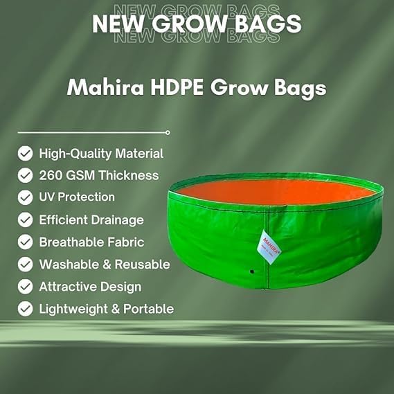 2 Pack 20 Gallon Grow Bags โ 24x9 Inch Reusable Fabric Planters for Vegetables, Mushrooms, Potatoes โ Durable, Breathable Woven Pots for Gardening