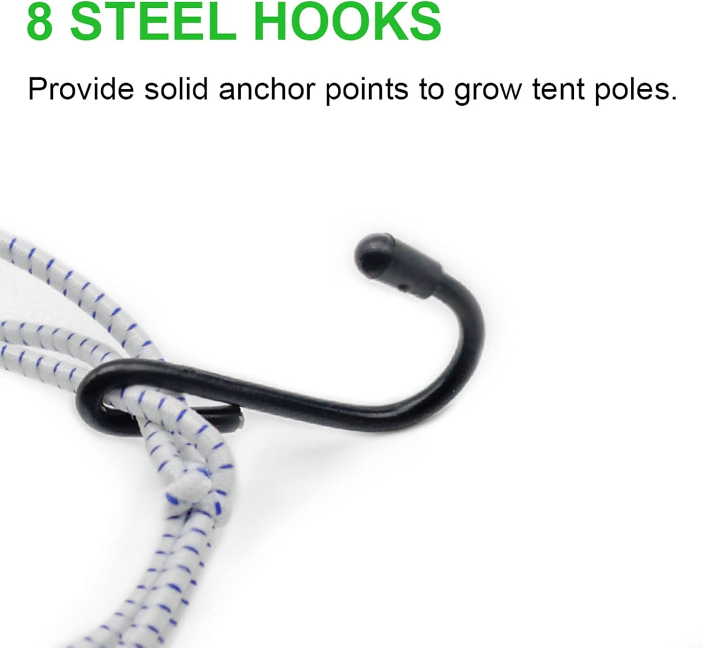 2 Pack Grow Tent Net Trellis Netting 4x4Ft Elastic Trellis Netting Includes 8 Iron Hooks Flexible Net Trellis for Grow Tents a Total of 36 Holes (White)