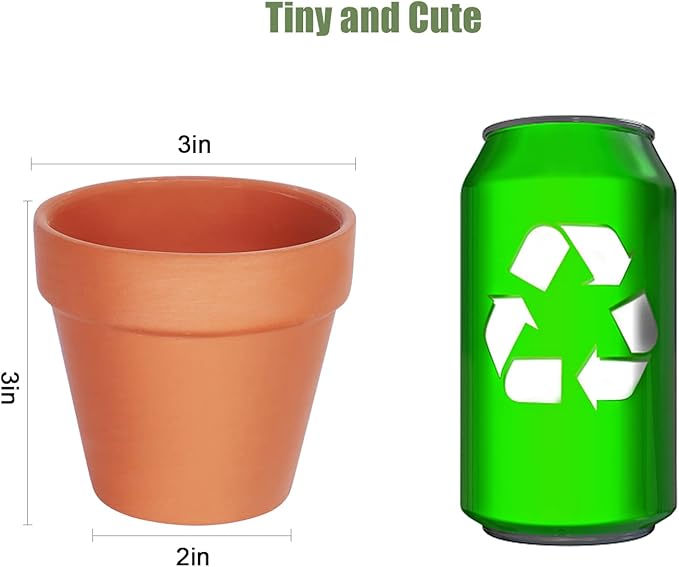 3 inch Plant Nursery pots Number of Items in a 20 Pack, with Drain, Succulent Seedling Planter, use with Indoor, windowsill, Terra Cotta red Flower pots Wedding Decoration Best Gift for Aunts