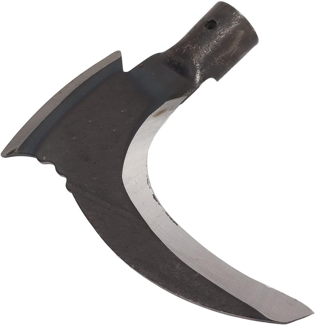 Luqeeg Weeding Sickle, High Manganese Steel Double Sickle Gardening Multipurpose Manual Agricultural Weeding Tools for Gardening Tools (Single Cutter Head)