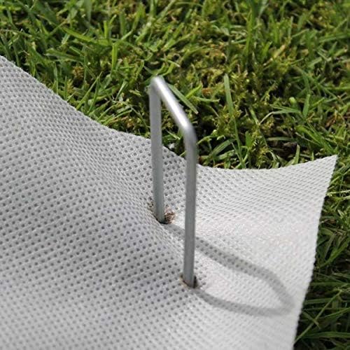 MySit 12" Garden Stakes Pins Landscape Staples 11Ga Tent Stakes 50 Pack, Heavy Duty Galvanized Steel Metal Yard Stakes Ground Lawn Staples Fence Anchors for Weed Barrier Fabric