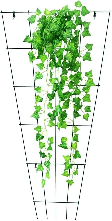Green PVC Pot Trellis 57''x31.5 Metal Plant Stakes for Climbing Plants Pack of 2