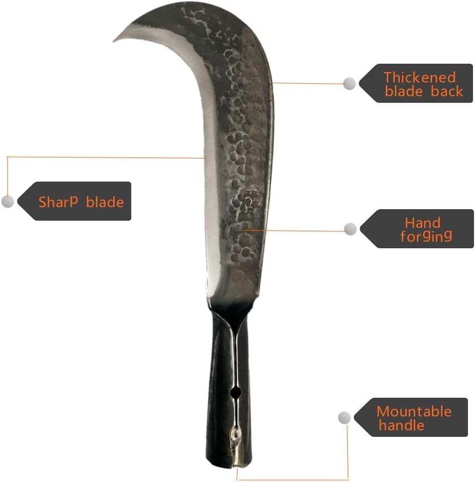 Machete Billhook Sickle Knife for Yard Work Machete for Cutting Trees Machetes Sickle Heavy Duty Machete for clearing Brush Garden Tools AxeConstruction Blade Outdoor……