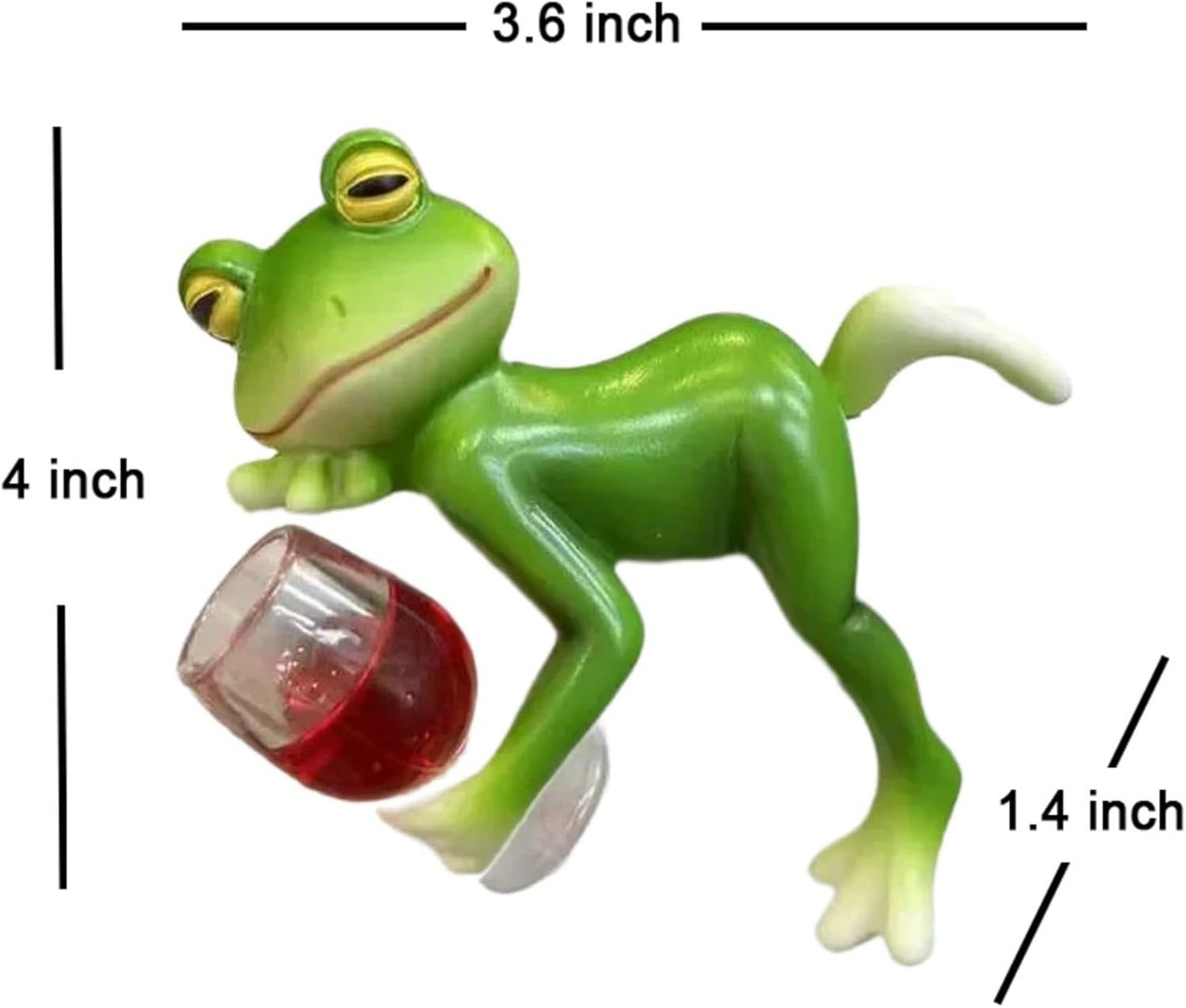 OwMell Frog Statue for Garden, Green Frog Figurine for Outdoor Decor Yard and Garden Decoration Resin Sculpture - Drinking Red Wine