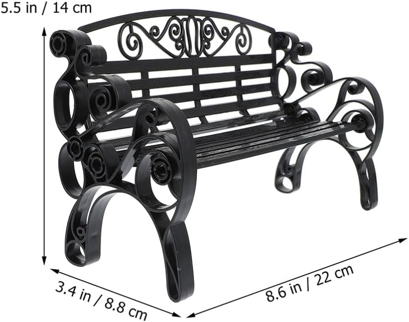 NUOBESTY 2Pcs Dollhouse Miniature Bench Mini Park Chair Mini Park Benches Fairy Garden Decoration Dollhouses Furniture Accessories