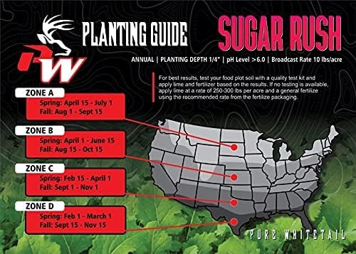 Pure Whitetail Sugar Rush | Select Seed Blends | Easiest Deer Feeder | Late Season Whitetail Deer Food Plot | Turnip, Sugar Beet, Winfred Forage Brassica Seeds | 5 lb Bags | 2-Pack