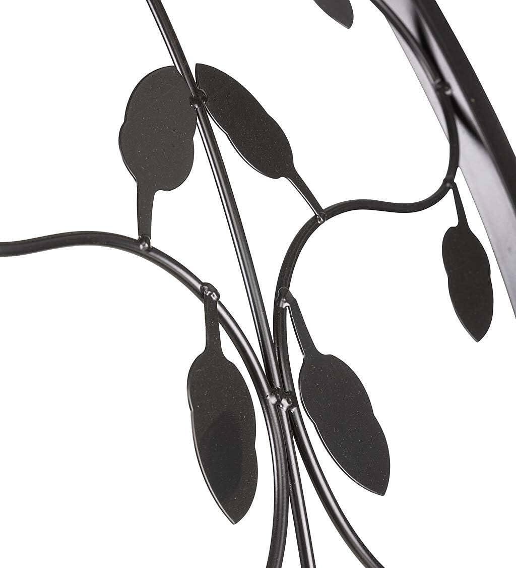 Plow & Hearth Metal Tree of Life Arched Garden Arbor w/Gate | Laser-Cut Design | Plant Support | Landscape Focal Point | Steel | 53" W x 22¾"D x 84" H