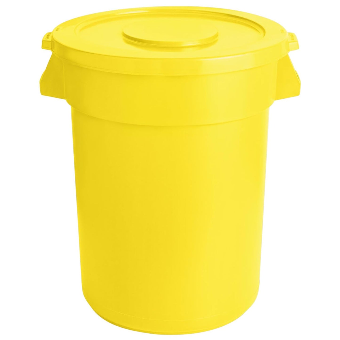 PRO&Family Trash can with Lid (Yellow, 32 Gallon)