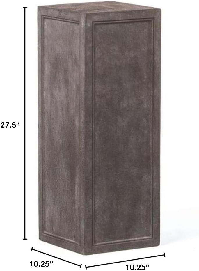 Pemberly Row Modern/Contemporary Stone Pedestal in Stromcloud