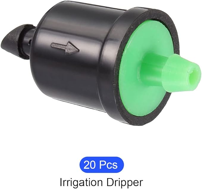 METALLIXITY Pressure Compensating Dripper, (8 Gallon Per Hour) 20Pcs, Plastic Irrigation Drip Emitters - for Watering Garden Lawn Plants, Green