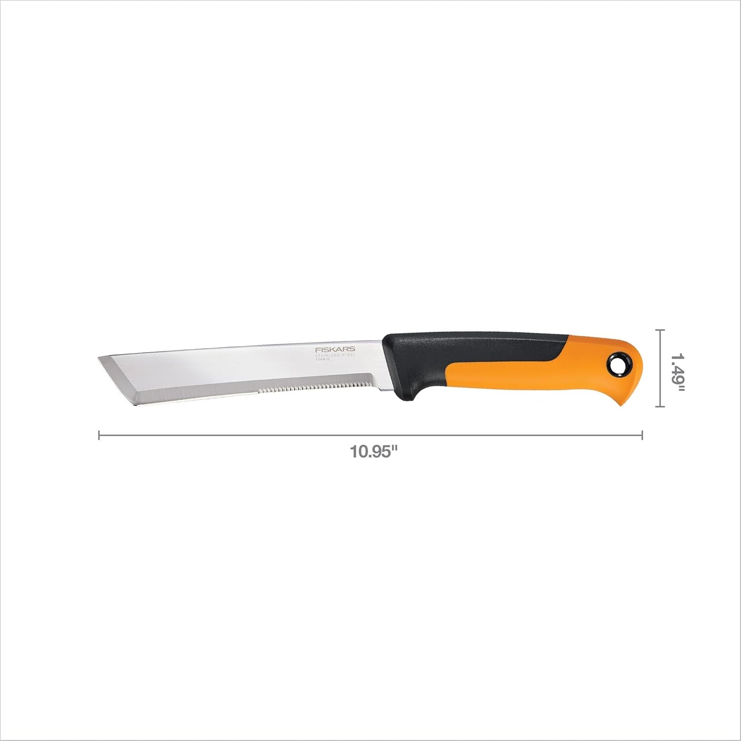 Fiskars Harvesting Knife with Serrated Edge, Gardening Hand Tool with Flat Tip Blade and Sheath, Perfect for Thick Stalks and Stems