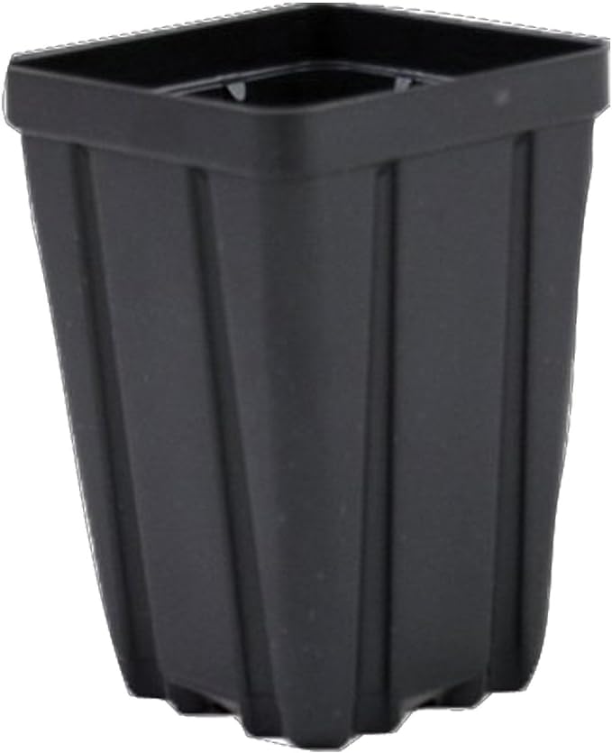 Grower's Solution Square Greenhouse Pots 3.5 inch x 5 inch- Black - Plastic - Deep - Qty 50