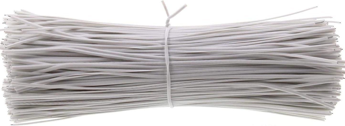 6 Inch Twist Ties,Ulifestar Cable Ties Bag Ties Plastic Coated Twist Ties 1000 Pack (White)