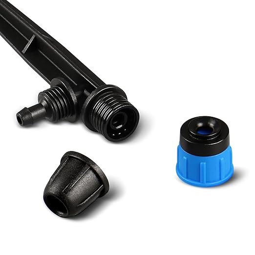 55 Pieces Drip Emitters Fan Shape with Stake for 1/4" Irrigation Tubing: Adjustable 360 Degree Water Flow Irrigation Universal Vortex Sprayer On 5" Stake Drip Pipe Sprinklers Fittings