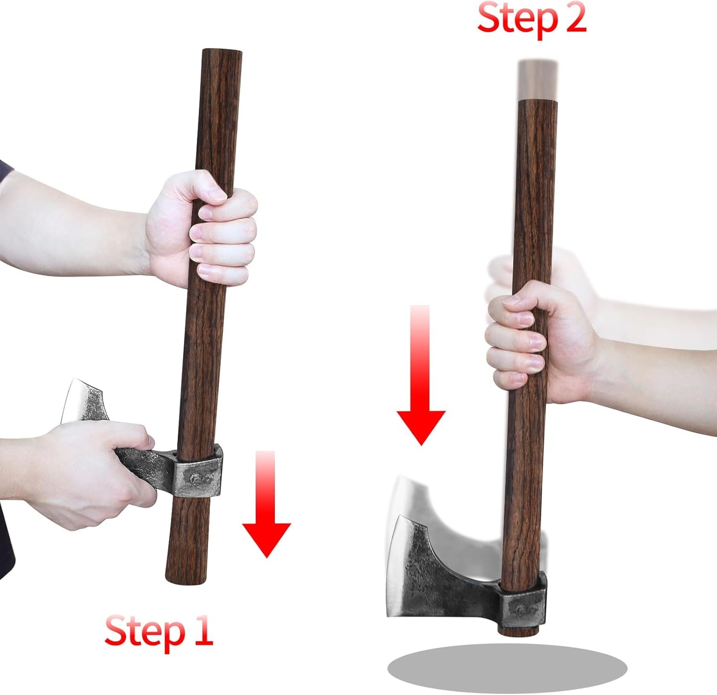 18.9" Throwing Axe, 3Pack Throwing Tomahawk with 1065 High Carbon Steel and Beech Wooden Handle, Well Balanced Great for Axe Throw ing Game, Competition and Recreation