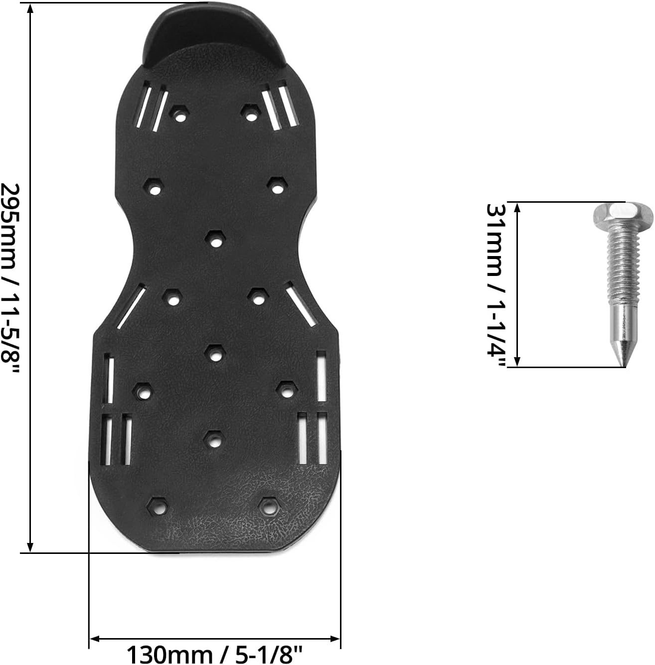 QWORK Gunite Spiked Shoes With 3/4” Short Spikes Perfect For Epoxy Floor, Overlays, Cover Installation, Green Color (Pair)