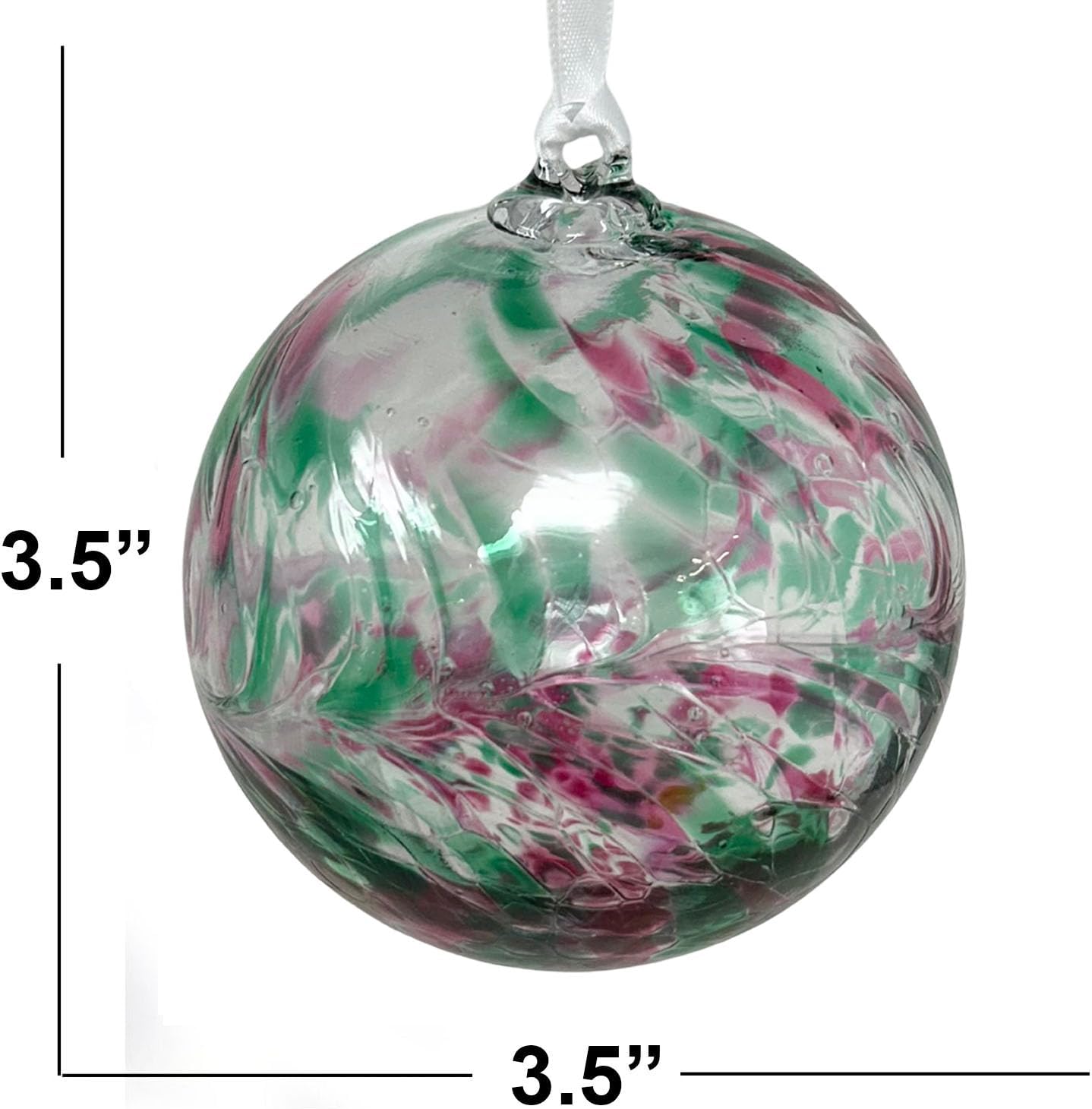 Small Friendship Glass Ball Globe - Opal 3.5 inch Hand Blown Handmade Hanging Garden Gazing Ball Indoor Outdoor Home Décor