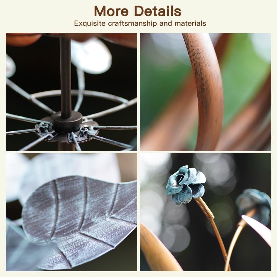 Wind Spinners for Yard and Garden, Wind Spinners Outdoor Large Metal, 84 inch Kinetic Wind Spinner & Wind Sculptures, Windmill Decor(Lotus)