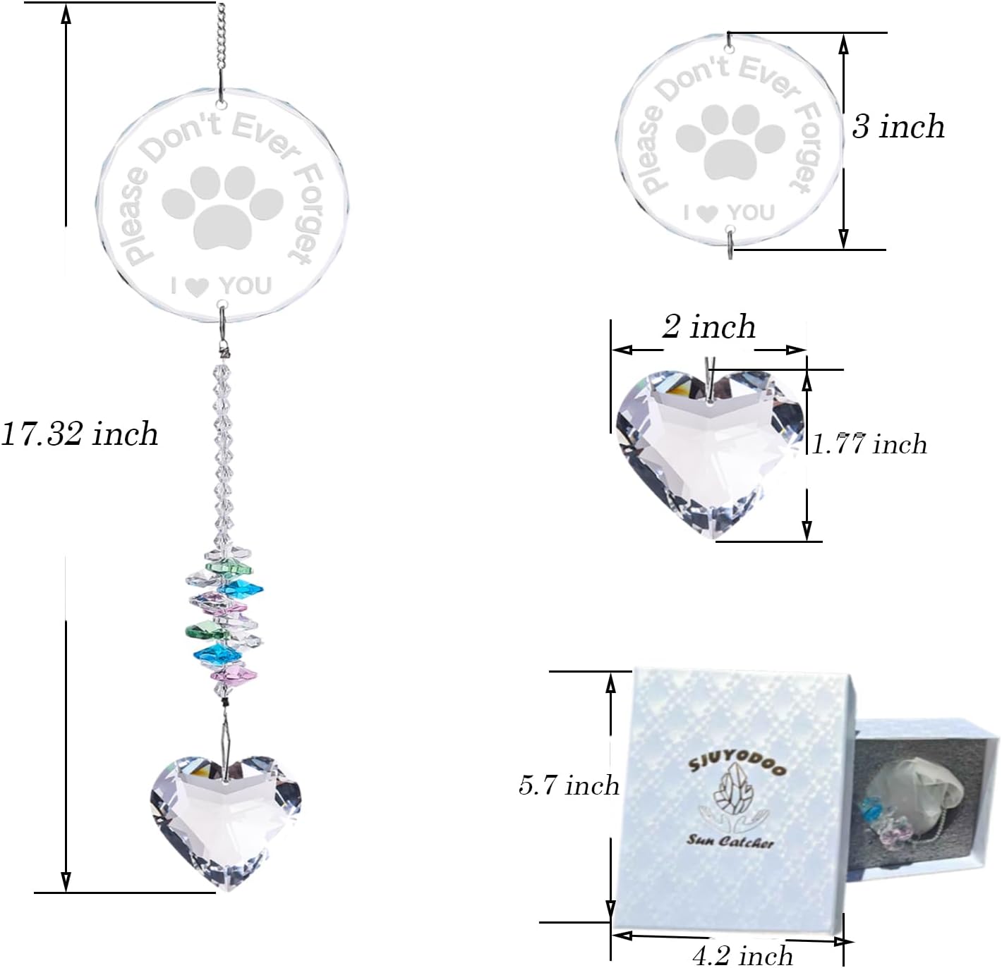 Pet Memorial Suncatcher,Dog Memorial Gifts for Loss of Dog,Cats Remembrance,Pet Loss Sympathy Gift,Bereavement Gifts(Glass)