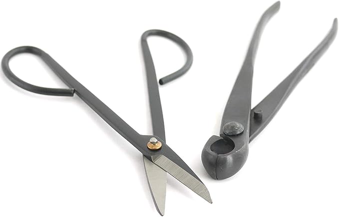 BambooMN Bonsai Basics Set - 8" Knob Cutter and 7.2" Trimming Shear - 3 Sets