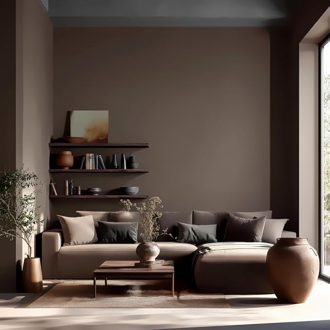 EVOLVE Paint & Primer: Environment-friendly, Low Sheen with One-coat Coverage for Interior & Exterior surfaces (Espresso, 5-Gallon)