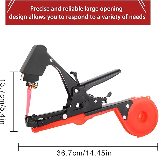 Plant Tying Machine Plant Vine Tying Machine Tool with 10000pcs Staples 20 Rolls Tape Plant Tape Gun for Grapes Raspberries Tomatoes and Vining Vegetables Tying Tool(Black)