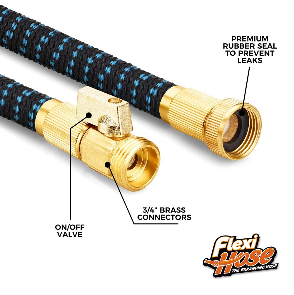 Flexi Hose Expandable Garden Hose with 8 Function Nozzle, 50FT - Lightweight Retractable Garden