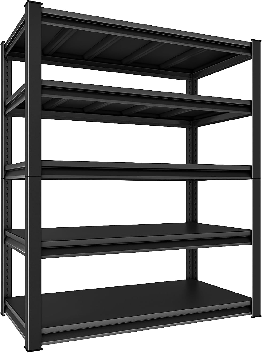 Garage Shelving Heavy Duty,Large Loads Adjustable Garage Storage Shelves, Metal Storage Racks and Shelving Units, Utility Rack Shelves,47.2”W x 24”D x 78”H,Black