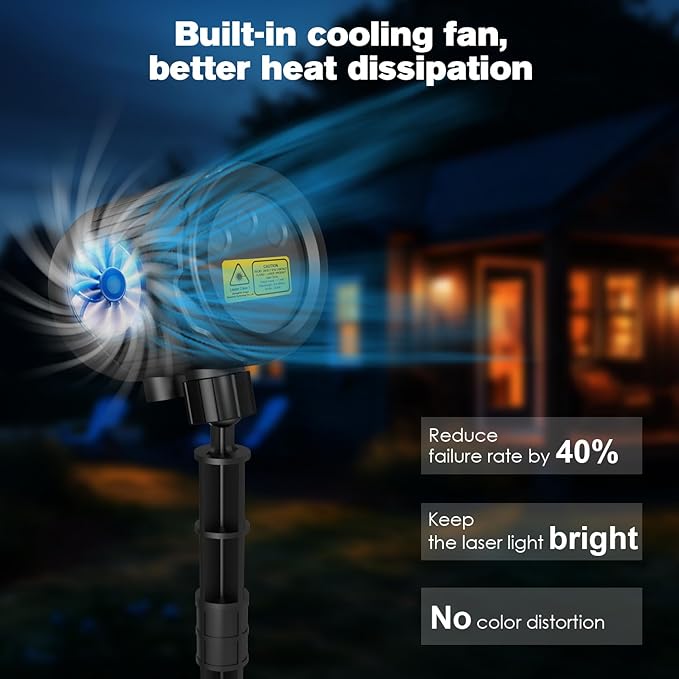Christmas Laser Lights Outdoor, 3 Color RGB Laser Christmas Projector Lights Outdoor, Waterproof Holiday Laser Light Projector Outdoor Indoor for Home Yard Garden Decoration