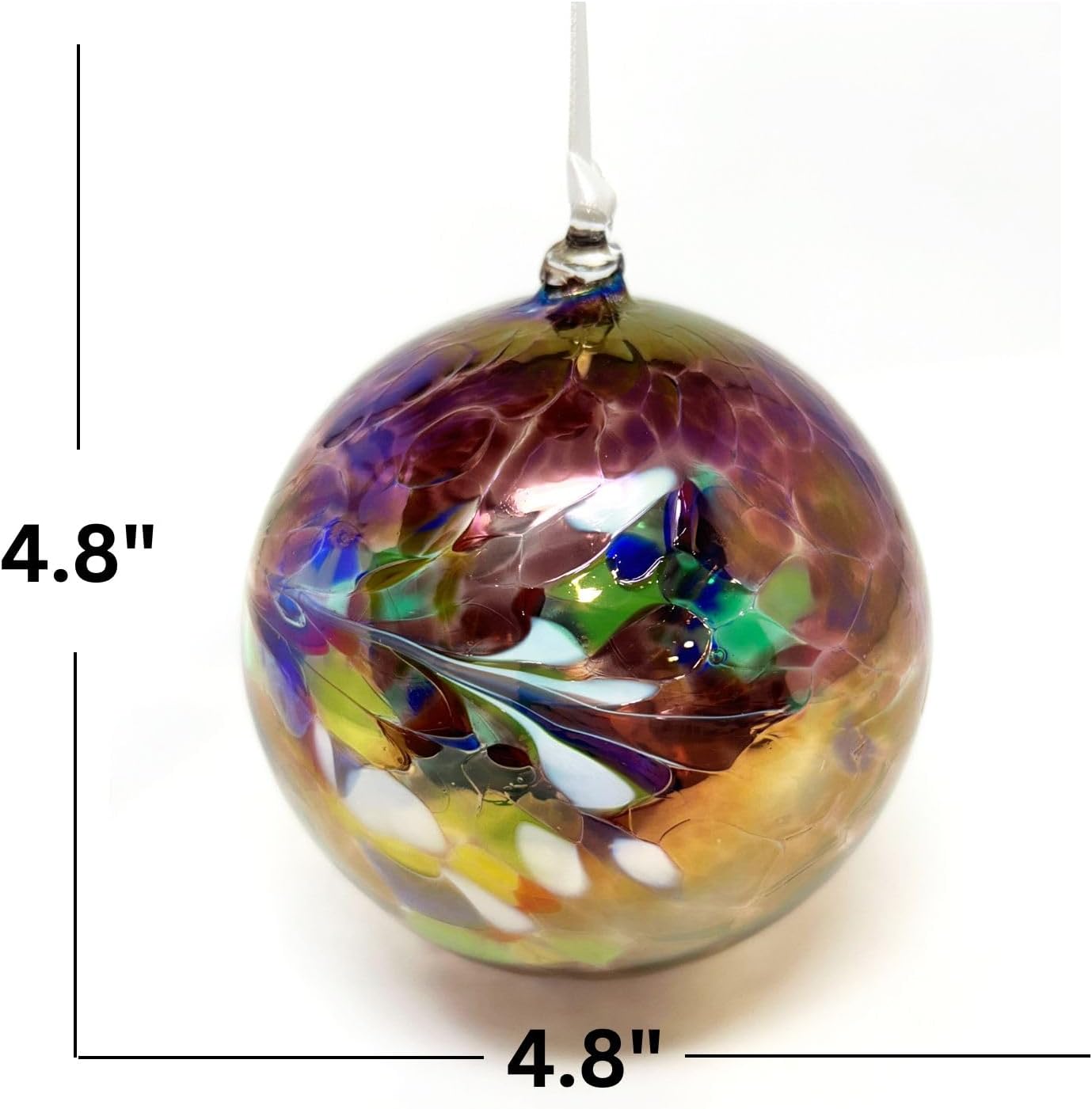 Large Friendship Glass Ball Globe - Purple 4.7 inch Hand Blown Handmade Hanging Garden Gazing Ball Indoor Outdoor Home Décor