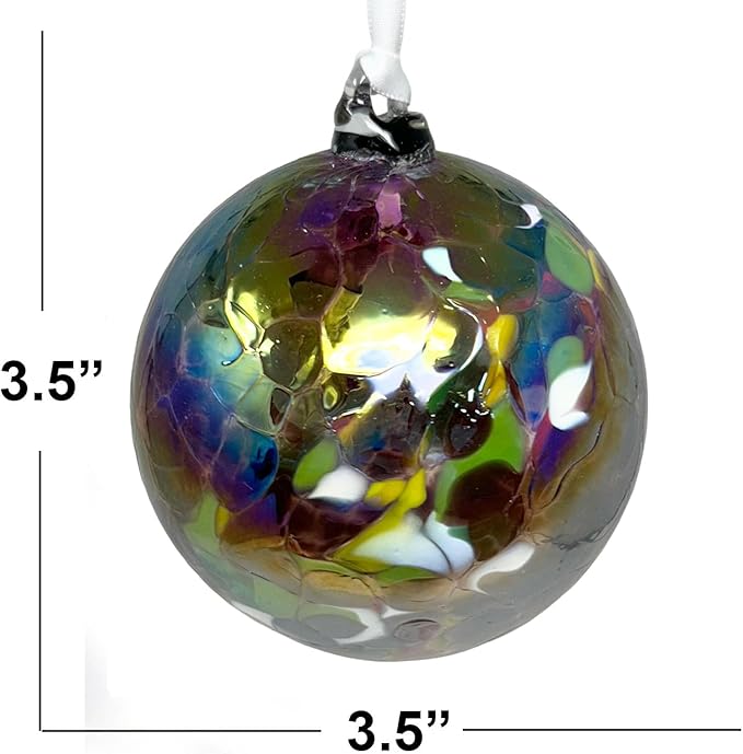 Small Friendship Glass Ball Globe - Purple 3.5 inch Hand Blown Handmade Hanging Garden Gazing Ball Indoor Outdoor Home Décor