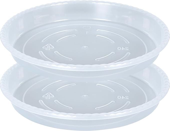 Plant Saucer 2 Pack of 16 inch, Clear Plastic Flower Plant Pot Saucer, Heavy Duty Plant Drip Trays Saucers for Indoor, Plant Water Tray for Planters