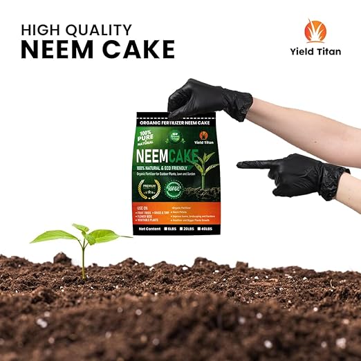Premium Neem Cake, Natural Fertilizer for Gardening and Soil Amendment (1LB)