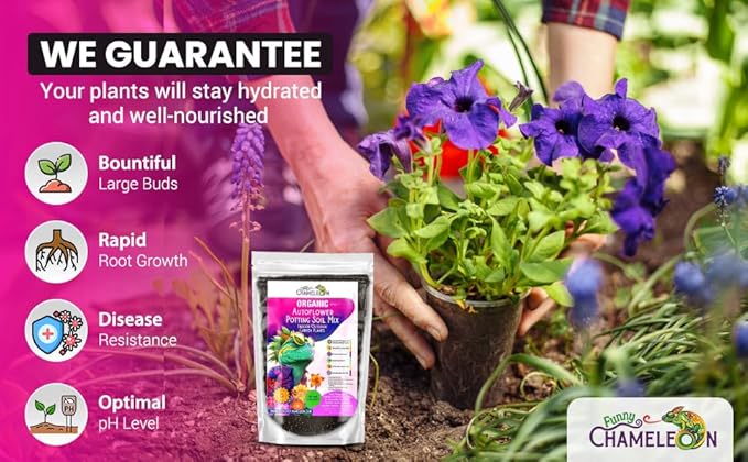 Organic Autoflower Potting Soil Mix β Ready-to-Use Living Soil, No Fertilizers Needed β Balanced Nutrients, Light Texture, Excellent Drainage, Boosts Germination & Root Growth (10 quarts)