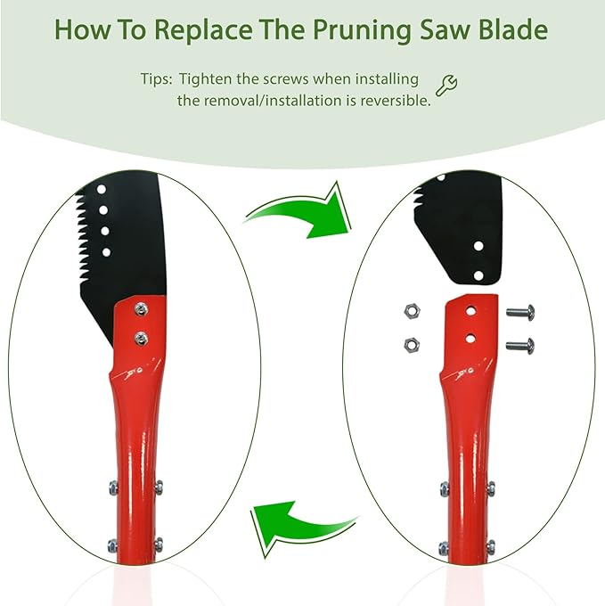 Pole Saws for Tree Trimming, Manual Pole Saws 7.8 Feet Extension Pole Tree Trimmer Cut Tree Branch Garden Tools Loppers Hand Pruning Saws for Sawing and Shearing