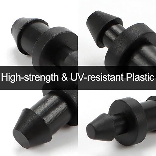 60 Pieces 1/4" Drip Irrigation End Plug Fittings:1/4'' Drip Single Barbed End Cap Connectors for 1/4 Inch Irrigation Tubing 1/2" Tubing Goof Hole Plugs for Garden Drip Line Systems