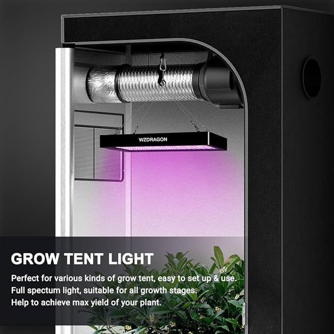 2024 Upgraded BW2000 LED Grow Lights Double Chips Full Spectrum with 10ft Cable for Greenhouse and