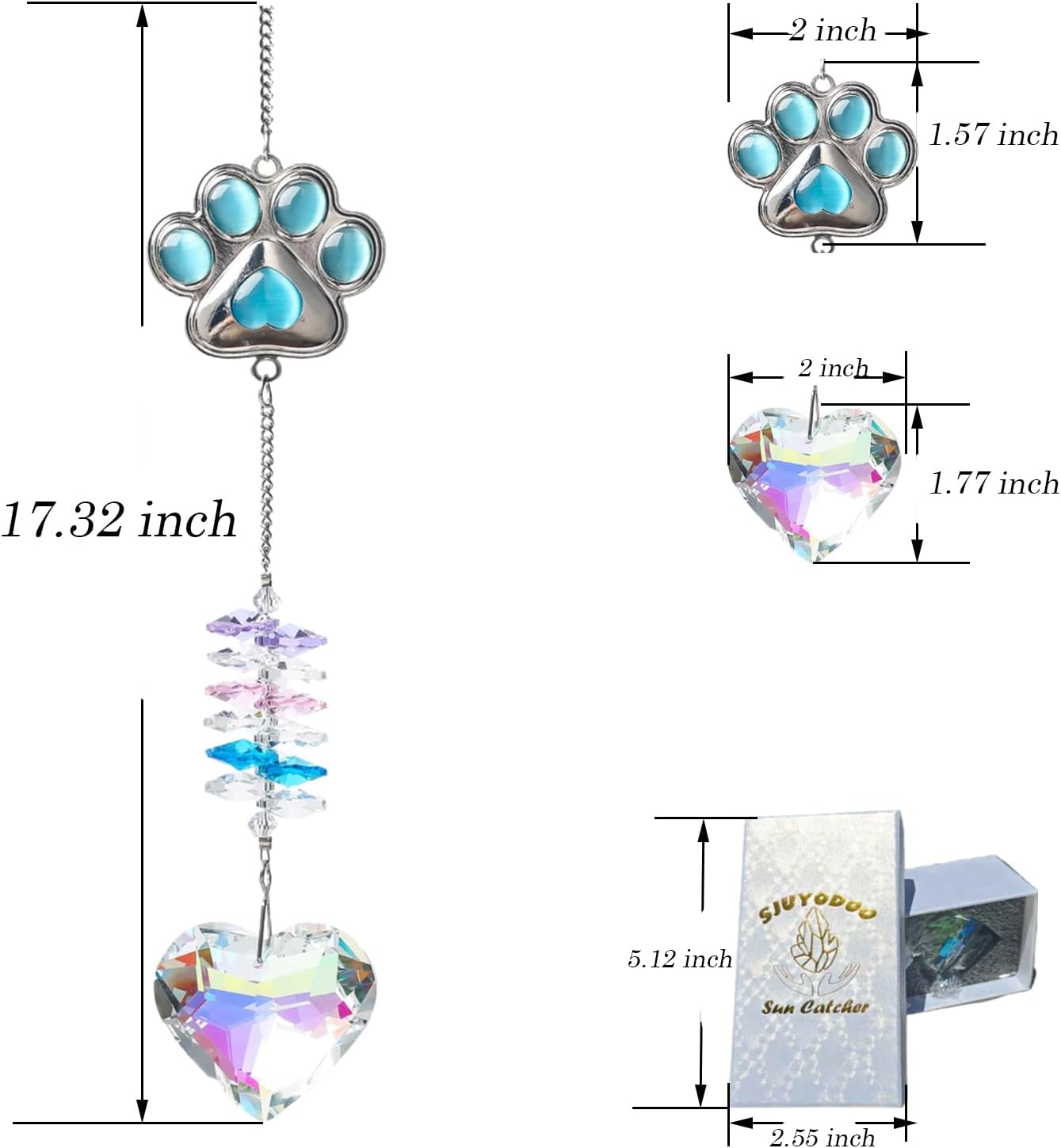 Pet Memorial Suncatcher,Dog Memorial Gifts for Loss of Dog,Cats Remembrance,Pet Loss Sympathy Gift,Bereavement Gifts(Blue)