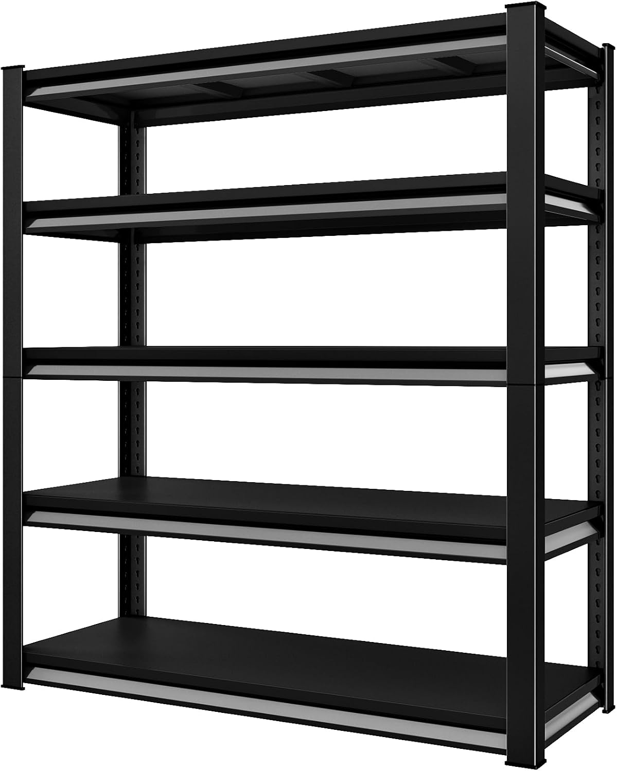 Garage Shelving Heavy Duty,Large Loads Adjustable Garage Storage Shelves, Metal Storage Racks and Shelving Units, Utility Rack Shelves,47.2”W x 18”D x 78”H, Black