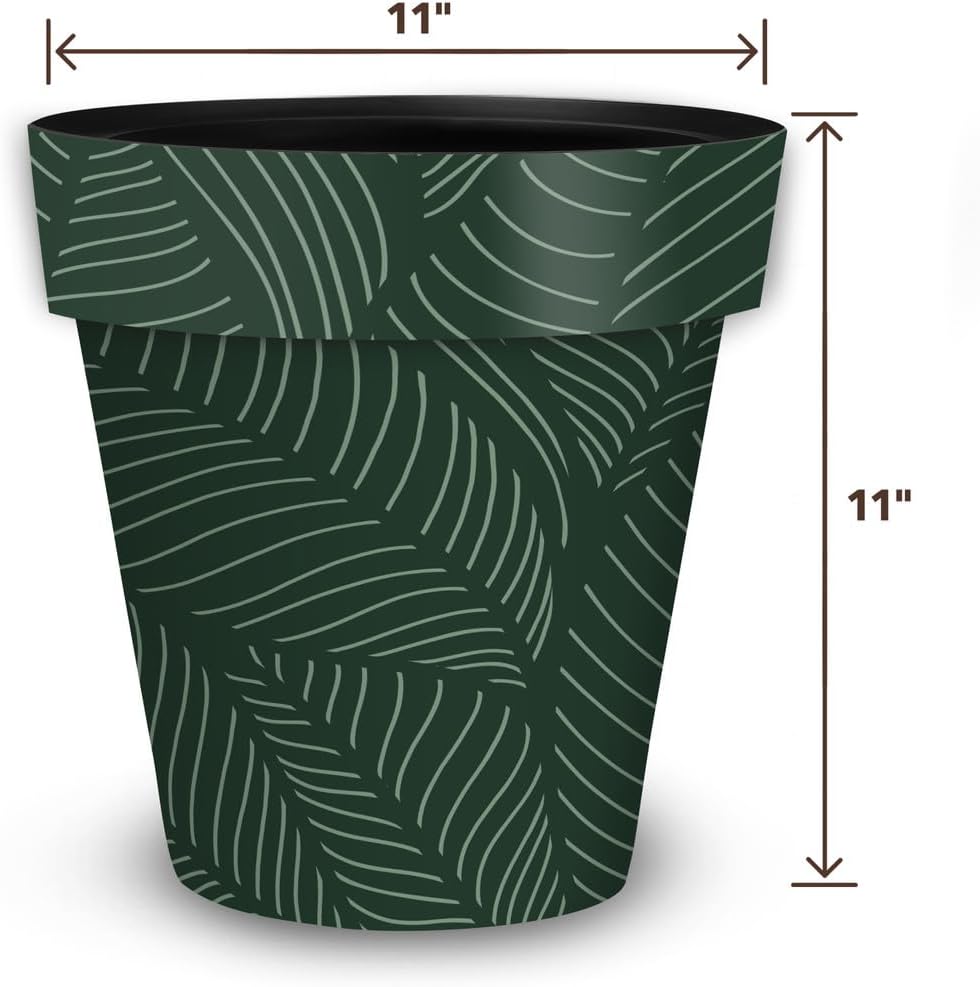 Briarwood Lane Tropical Leaves Medium Planter