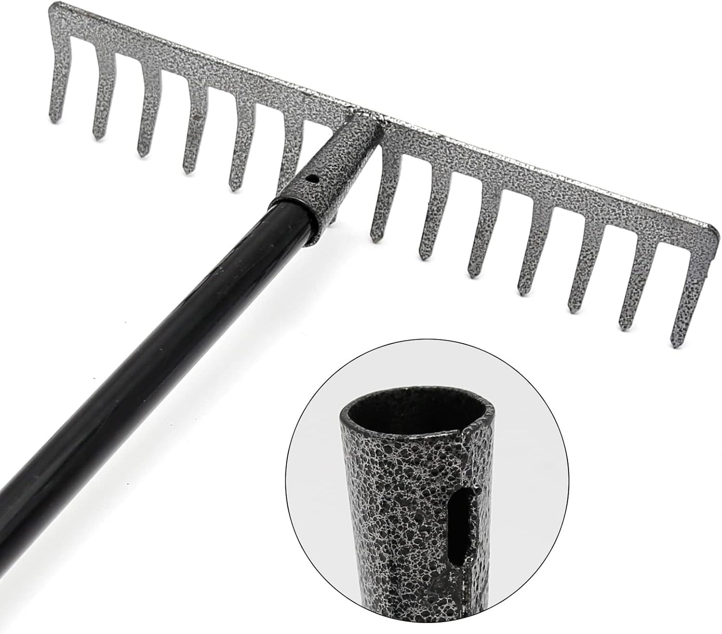 Rake Head Replacement, Heavy Duty Metal Rakes for Lawns, Rake Head Only Without Handle for DIY Gardening Tool. (14-Tines 0.9Lb)