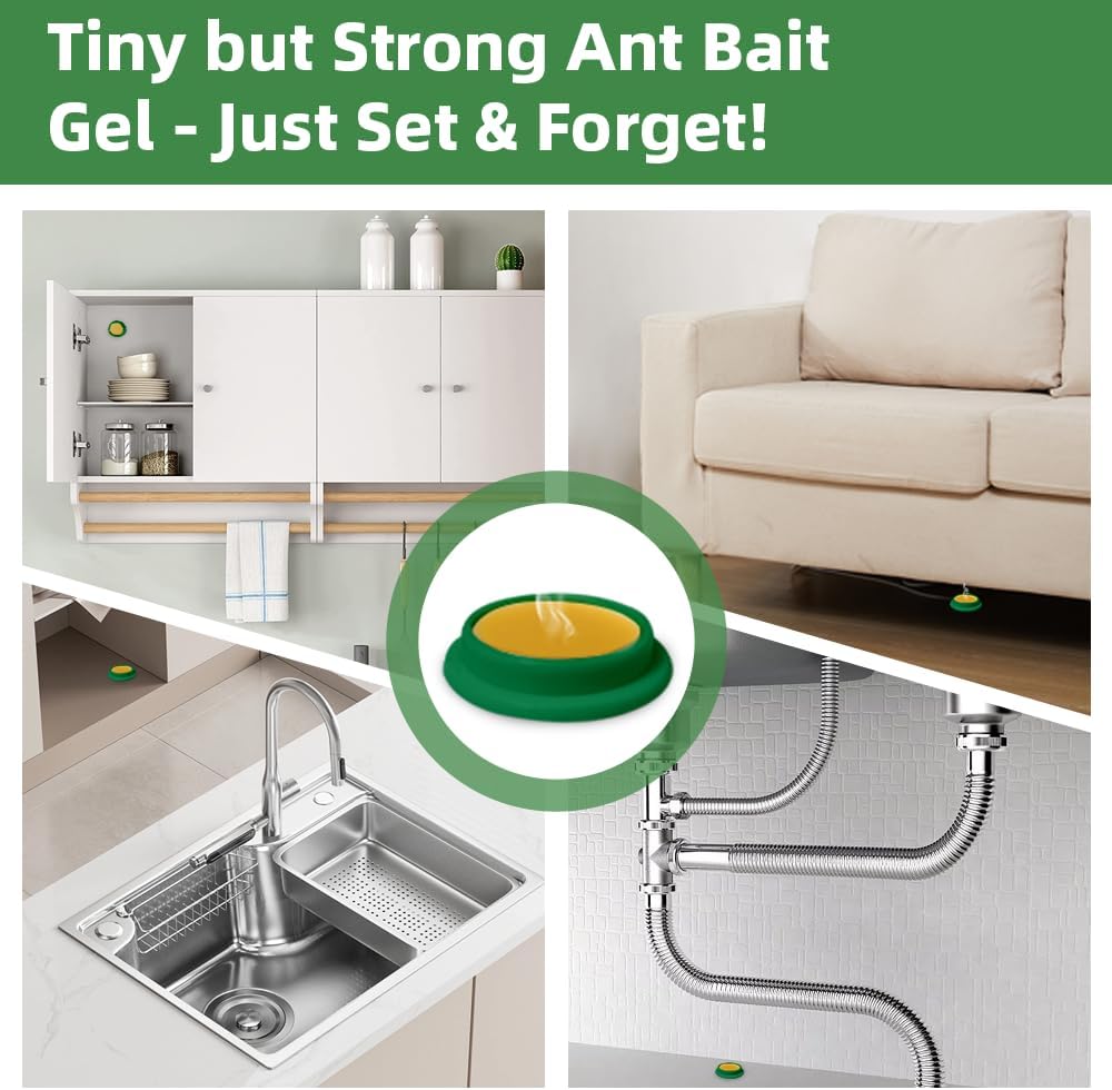 36 PCS Ant Killer Gel Bait Stations, Extra Strengthen Ant Bait Traps, Long-Lasting Effective Pest Gel for Carpenter Ants and Other Common Household Ants, No Mess Easy Use, Safe for Pets and Kids