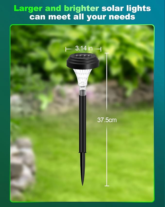 Solar Pathway Lights 4 Pack, Outdoor Garden Yard Light RGB Color Changing+Warm White IP67 Waterproof, Solar Powered Garden Lights for Walkway Yard Backyard Lawn Landscape