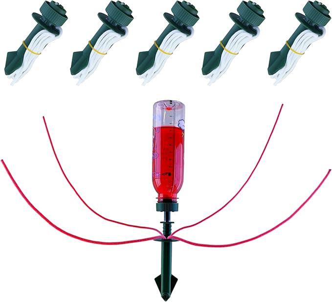 Microwater Plant Watering Reservoir, Suitable for Everyday and Holiday use, Automatic drip Irrigation with microadjuster Switch for Indoor and Outdoor,Large and Small Plants (Pack of 6)