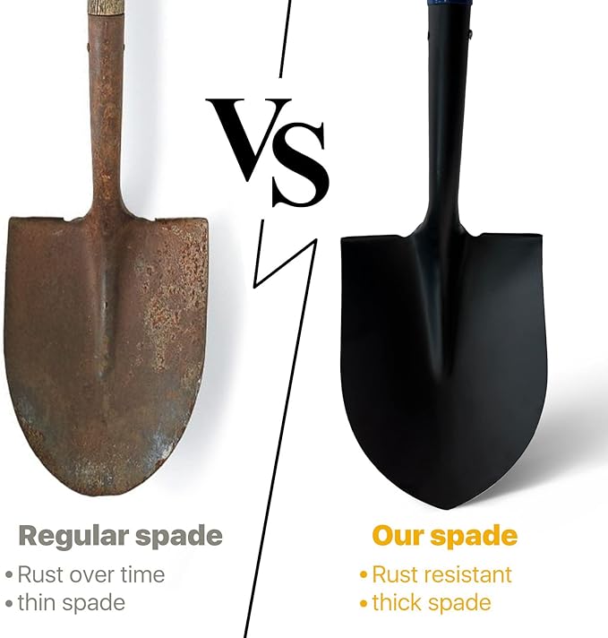 Shovels for Digging, Digging Shovel,Round Shovel,Garden Spade Shovel with D-Handle,Wood+Metal(41 inch 1Pack)