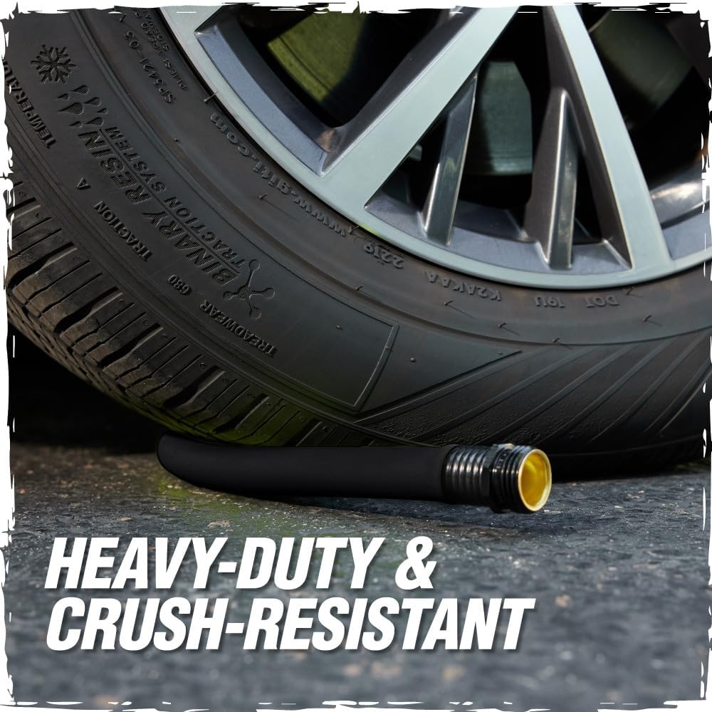 Rugged Rhino Heavy Duty Flexible Light Weight Garden Hose, 75ft x 5/8in, 4 Layer Leakproof Outdoor Gardening Tools, Watering Supplies, Powerful Water Pressure for Lawn, Flowers, Black Orange